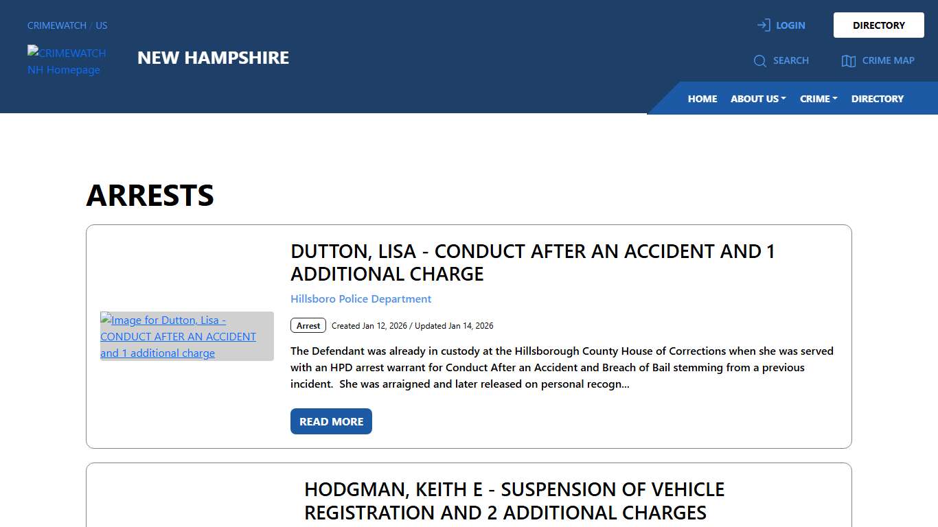 New Hampshire Arrests | CRIMEWATCH